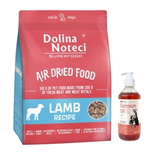 DOLINA NOTECI Superfood Lamb dish – hrană uscată pentru câini 5 kg + LAB V Ulei de somon pentru câini și pisici 500 ml