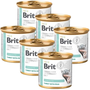 Brit Grain Free Veterinary Diet Cat Struvite Curcan cu mazăre 6x200g