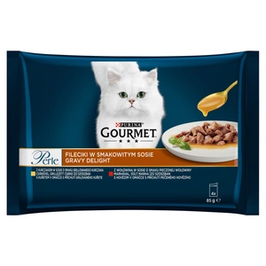 Gourmet Perle Cat Food Fileuri în sos delicios 340 g (4 x 85 g)