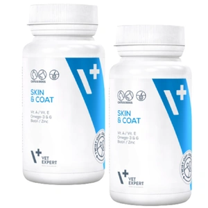 VET EXPERT SKIN &amp; COAT – supliment pentru piele și blană pentru câini și pisici, 2 x 30 capsule