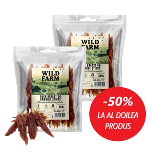 WILD FARM file de piept de rață pe un băț 2x500g tratament pentru câini