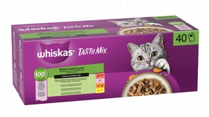 WHISKAS TASTY MIX hrană umedă pentru pisici Chef's Choice în sos 40 x 85 g