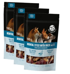 PetRepublic gustare dentară cu rață pentru câini 3x100g S