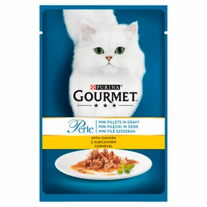 Purina Gourmet Perle Hrană pentru pisici Mini fileuri în sos de pui 85 g