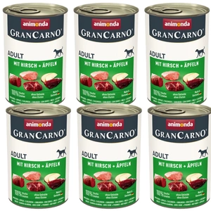 ANIMONDA GranCarno Adult Dog aromă: Carne de vânat și mere 6x400g