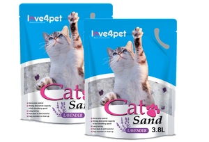 Nisip pentru pisici Lavandă Silicone Cat Litter 2x3,8 l