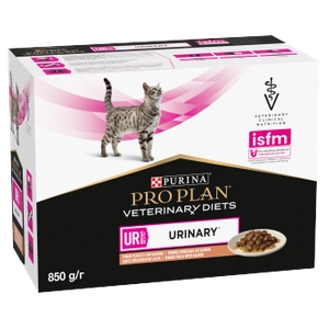 PRO PLAN Veterinary Diets Feline UR St/Ox Hrană umedă pentru pisici cu somon 10x85g