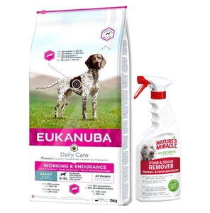 Eukanuba Dog Dry Premium Working & Endurance Pui Sac 15kg+Nature's Miracle Stain&Odour REMOVER DOG 473ml GRATIS!!!