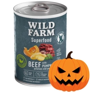 WILD FARM Superfood Beef (carne de vită cu dovleac, cartofi și pătrunjel) 800g hrană fără cereale pentru câini