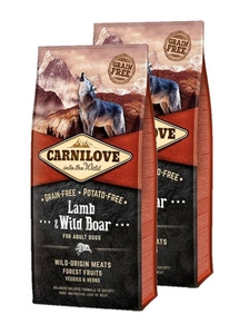 Carnilove Lamb & Wild Boar pentru adulți 2x12kg