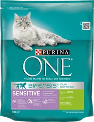 Purina One Cat Sensitive Hrană pentru pisici cu curcan 800g
