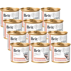 Brit Grain Free Veterinary Diet Cat Renal Ton, somon și mazăre 12x200g