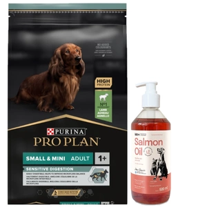 Purina Pro Plan Small & Mini Adult OptiDigest Lamb 7kg+LAB V Salmon Oil pentru câini și pisici 500ml