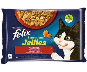 FELIX Sensations Arome de țară în jeleu cu carne de vită și pui 4x85g