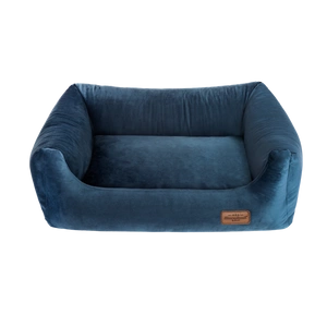 Canapea RECOBED Welurove albastru închis M 80x65cm