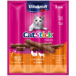 Vitakraft Cat Stick Mini Cârnați de curcan și miel 3x18g