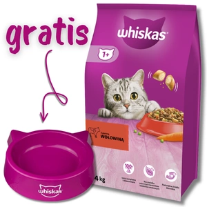 WHISKAS Hrană uscată pentru pisici 1+ cu carne de vită 14 kg + BOL PENTRU PISICI GRATUIT!!!