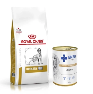 ROYAL CANIN Urinary S/O 2 kg + ENZO VET Urinary pentru afecțiuni ale tractului urinar, cu pui, pentru câini 400 g