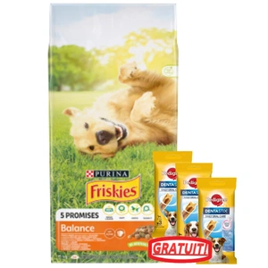 PURINA Friskies Balance Pui cu legume 15 kg+3xDentaStix GRATUIT!