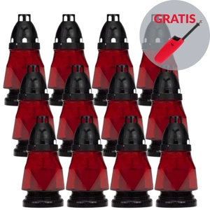 Lumânare LUKS Piatră funerară roșie 159 KT 16,5 cm 12 buc brichetă cu gaz GRATUIT!!!