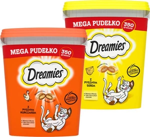 DREAMIES Mega Box 2x350 g – hrană complementară pentru pisici adulte, cu brânză delicioasă