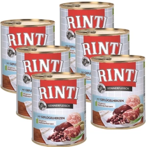Rinti Kennerfleisch Geflugelherzen hrană umedă pentru câini – inimi de pui 6x800g