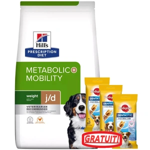 Hill's Prescription Diet Metabolic + Mobility Canine - 12 kg + PEDIGREE DentaStix 3x45/77g