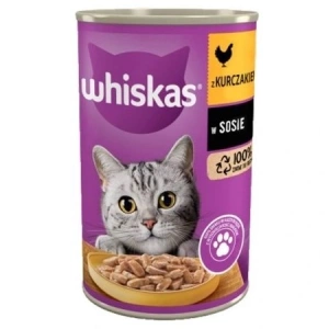 WHISKAS Hrană umedă 1+ cu pui în sos 400 g