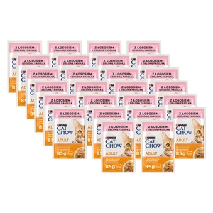 Purina Cat Chow Adult Somon și fasole verde 24x85g