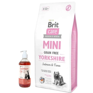 Brit Care Mini Grain-Free Yorkshire 7kg+LAB V Ulei de somon pentru câini și pisici 500ml