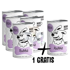 PEPE MONO PROTEIN Rabbit (iepure) 5x400g+1 GRATIS !!!