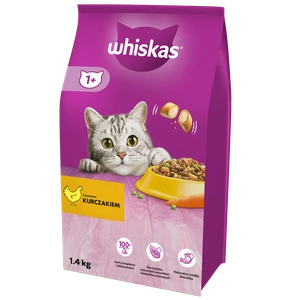 WHISKAS Adult 1,4 kg – hrană uscată completă pentru pisici adulte, cu pui delicios