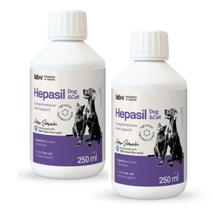 Lab-v Hepasil Dog &amp; Cat preparat pentru îmbunătățirea funcției hepatice la câini și pisici 2x250 ml