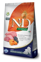 Farmina N&D Pumpkin Grain Free Canine Puppy Medium&Maxi Lamb&Blueberry 12kg