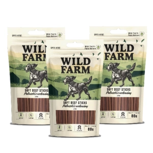 WILD FARM bețișoare de vită 3x80g tratează câinii