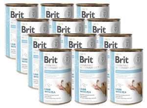 Brit Grain Free Veterinary Diet Dog Obesity Cu miel și mazăre 12x400g