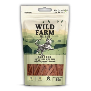 WILD FARM hair&skin rață moale benzi 50g pisică trata