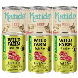 Katido Hrană umedă pentru pisici cu carne de vită 6x400 g