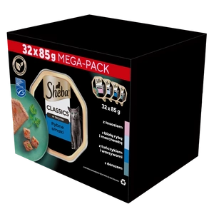 SHEBA Classics Fish Flavours tăvițe 32x85g