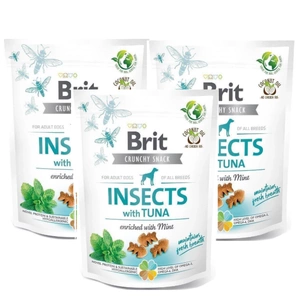 Brit Care Dog Crunchy Cracker Insecte bogate în ton 3x200g