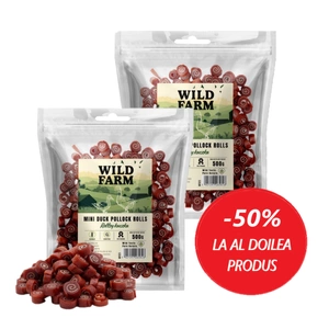 WILD FARM rulouri de rață 2x500g gustare pentru câini