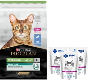 PURINA Pro Plan Sterilizat Adult Iepure 10 kg + 3x ENZO VET Sterilizat cu vițel în sos 100 g