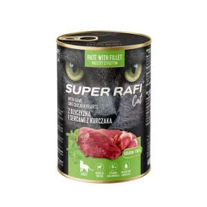 DOLINA NOTECI Super Rafi Cat P&F cu carne de vânat și inimi de pui 400g