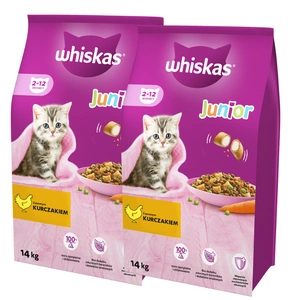 WHISKAS Hrană uscată pentru pisoi juniori cu pui 14 kg x 2 - 3% reducere!!!