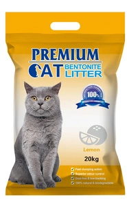 Premium Cat Clumping Bentonite Litter - Lămâie pentru pisici 20kg