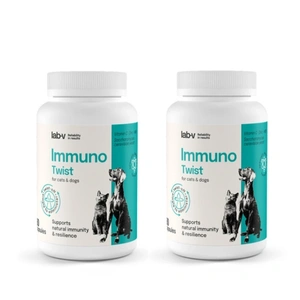 Lab-v Immuno Twist – susține imunitatea naturală și vitalitatea la câini și pisici 2x60 capsule cu capac răsucit