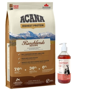 Acana Regionals Ranchlands Dog 11.4kg+LAB V Ulei de somon pentru câini și pisici 500ml
