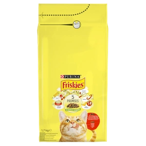 PURINA Friskies Hrană pentru pisici cu carne de vită și pui amestec cu legume 1.7kg