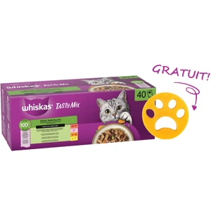 Hrană umedă pentru pisici WHISKAS TASTY MIX în sos Chef's Choice 40 x 85 g + soluție de curățat pentru mașina de spălat GRATUITĂ!