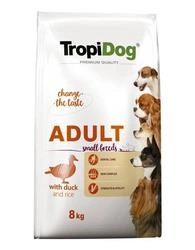 Tropidog Premium Adult Small Breeds cu Rață și Orez 8kg